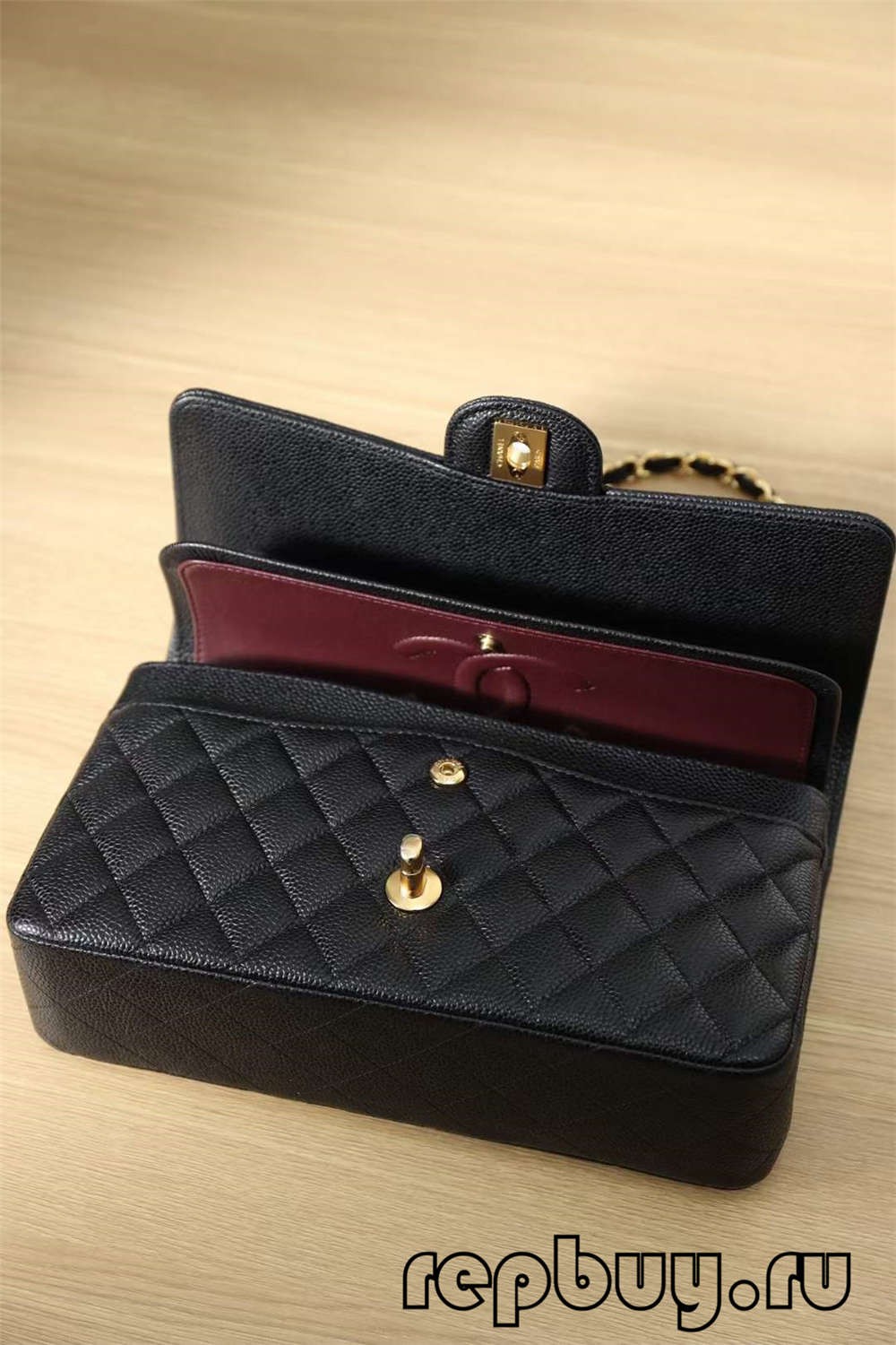 CHANEL Classic Flap top replica bags black gold buckle 25cm hardware and laser label details (2022 Special)-Best Quality Fake Louis Vuitton Bag Online Store, Replica designer bag ru