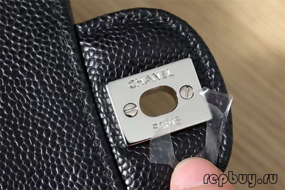 CHANEL Classic Flap top replica bags black silver buckle 25cm detail (2022 Latest)-Best Quality Fake Louis Vuitton Bag Online Store, Replica designer bag ru