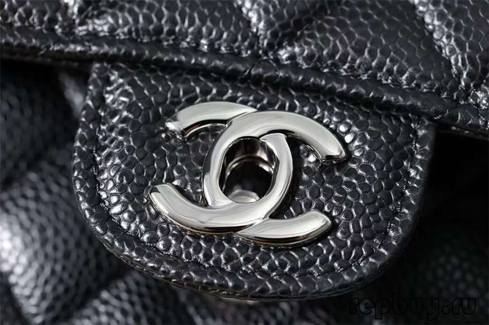 CHANEL Classic Flap top replica bags black silver buckle 25cm detail (2022 Latest)-Best Quality Fake Louis Vuitton Bag Online Store, Replica designer bag ru