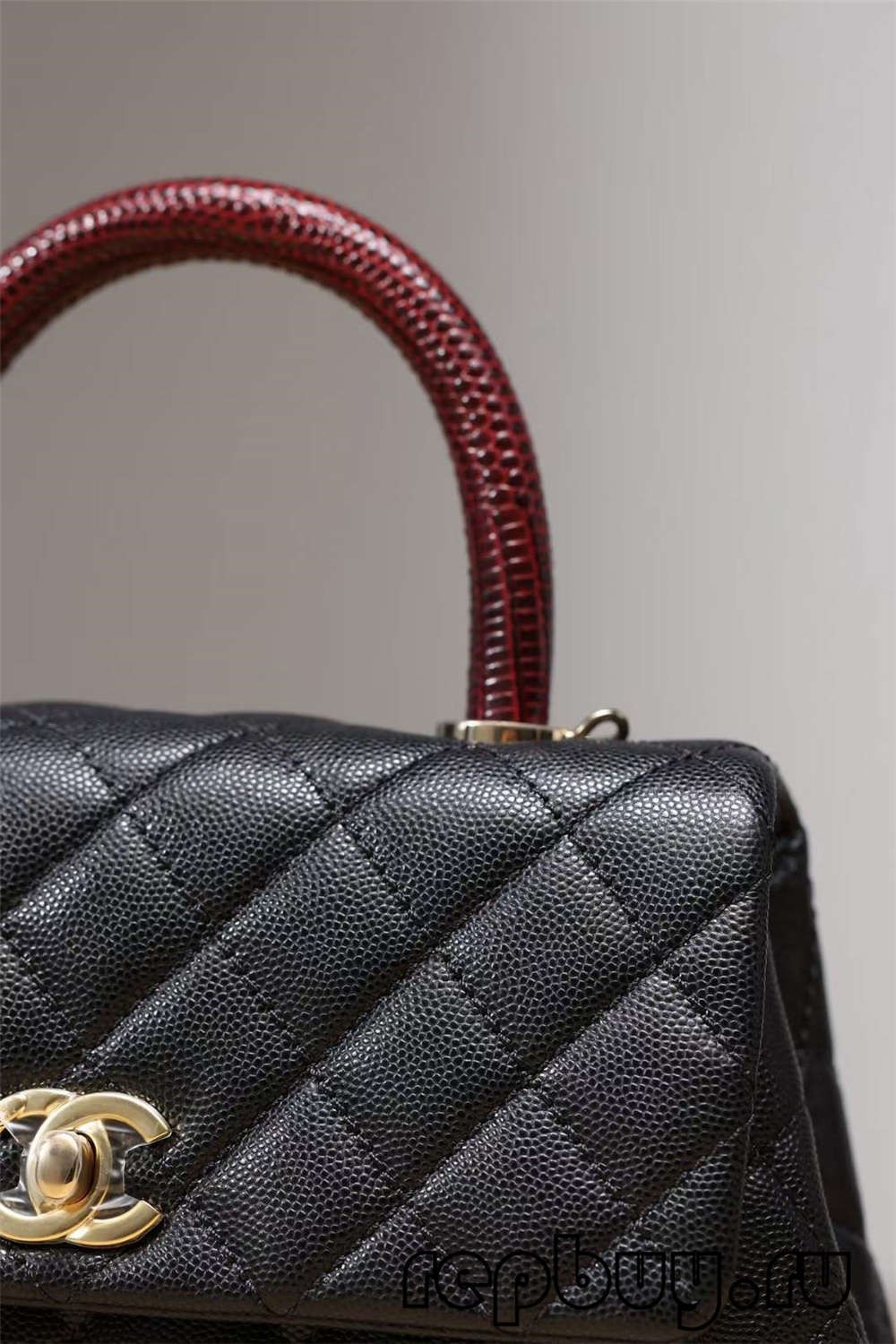 Chanel Coco Handle top replica handbags black gold buckle hardware and handle details (2022 Updated)-Best Quality Fake Louis Vuitton Bag Online Store, Replica designer bag ru