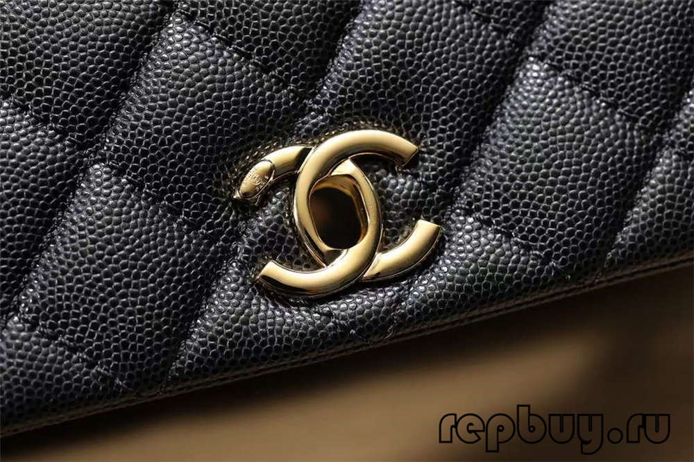 Chanel Coco Handle top replica handbag with black gold buckle hardware and double C logo detail (2022 Latest)-Best Quality Fake Louis Vuitton Bag Online Store, Replica designer bag ru