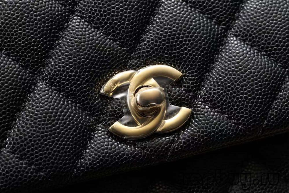 Chanel Coco Handle top replica handbag with black gold buckle hardware and double C logo detail (2022 Latest)-Best Quality Fake Louis Vuitton Bag Online Store, Replica designer bag ru