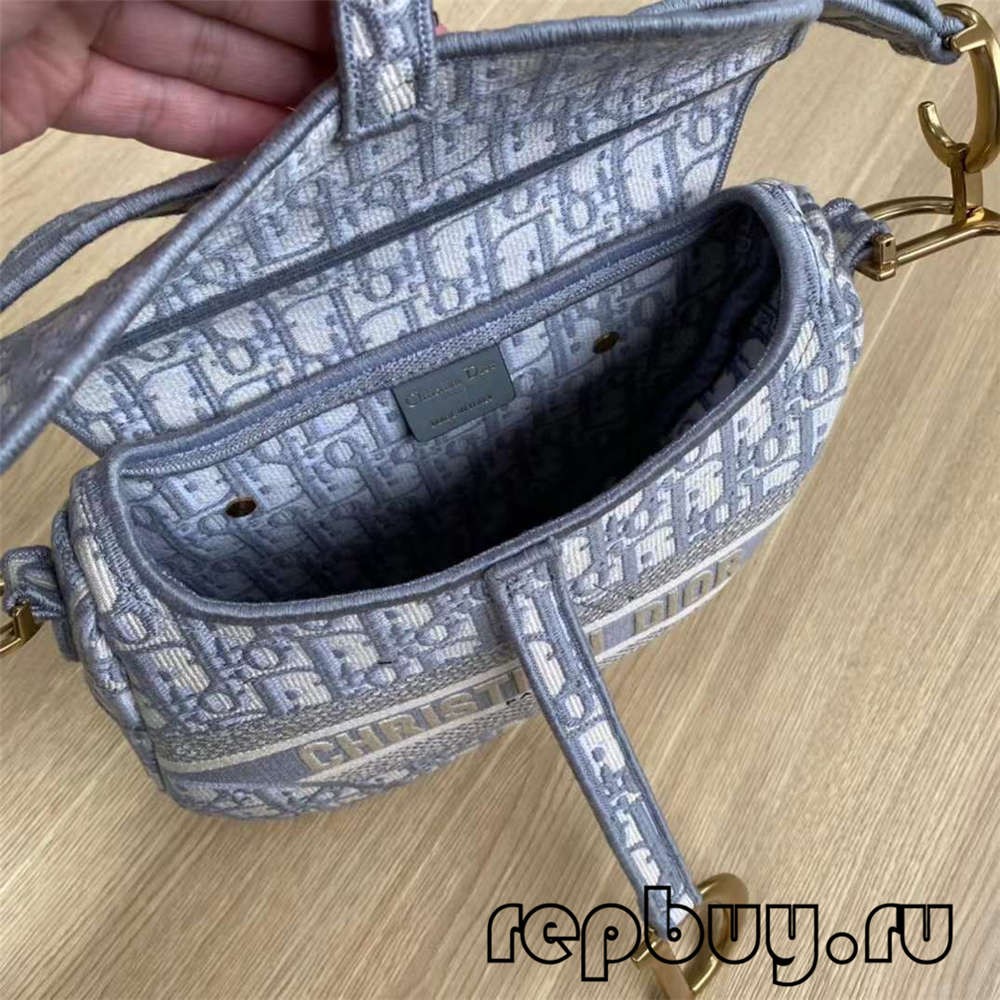 Dior Top Replica Saddle Bag Grey Embroidery Oblique Printed Inside Label Detail (2022Latest)-Best Quality Fake Louis Vuitton Bag Online Store, Replica designer bag ru