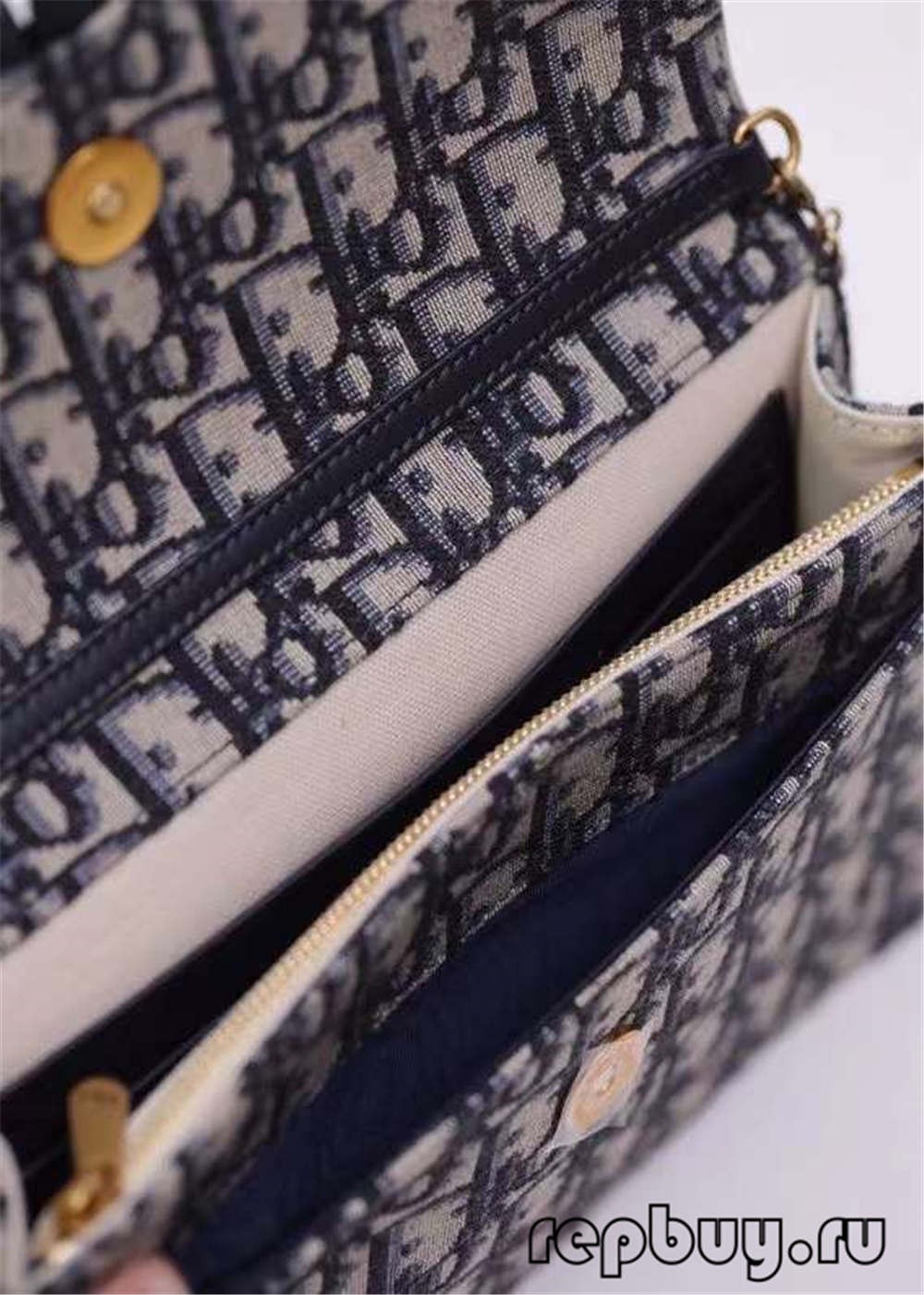 Dior top replica saddle clutch bag 22cm blue jacquard fabric Oblique print craft details (2022 Edition)-Best Quality Fake Louis Vuitton Bag Online Store, Replica designer bag ru