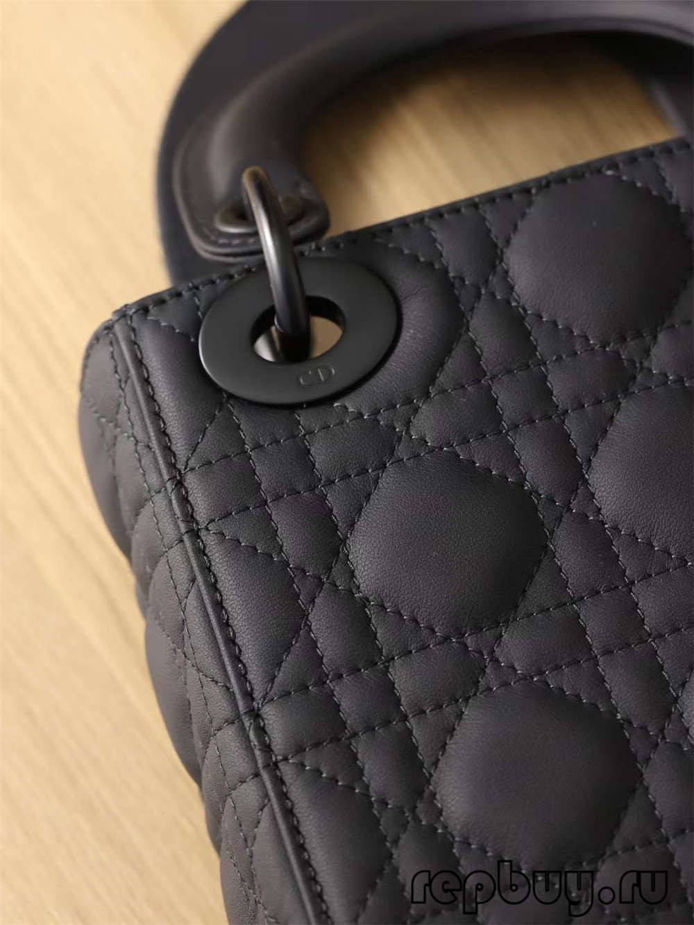 LADY DIOR Mini Black Top Replica Handbag Matte Cowhide Detail (2022 Updated)-Best Quality Fake Louis Vuitton Bag Online Store, Replica designer bag ru