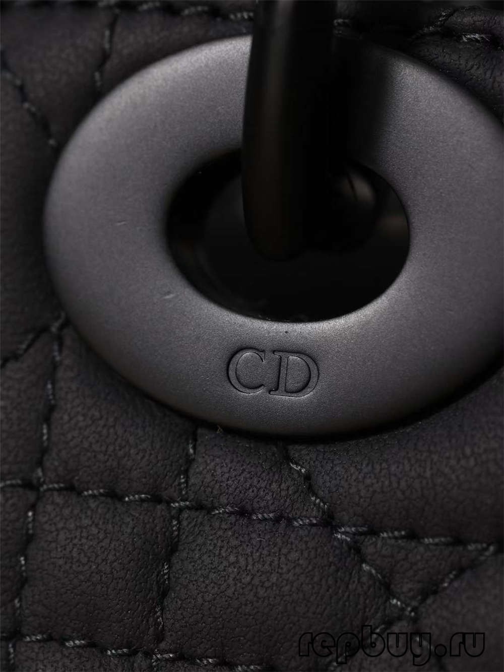 LADY DIOR Mini Black Top Replica Handbag Matte Cowhide Detail (2022 Updated)-Best Quality Fake Louis Vuitton Bag Online Store, Replica designer bag ru